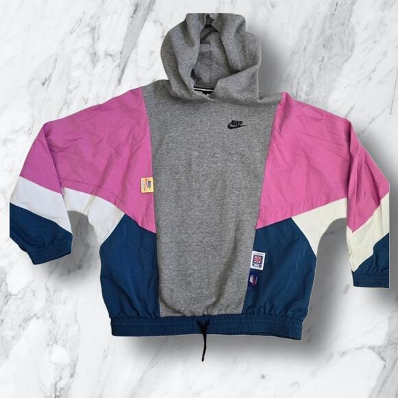 Nike Tops - Vintage Style Retro 90s Nike Colorblock Icon Clash Hoodie SZ XS